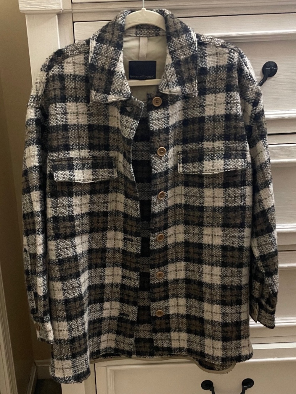 Banana Republic Oversized Italian Boucle Shirt Jacket